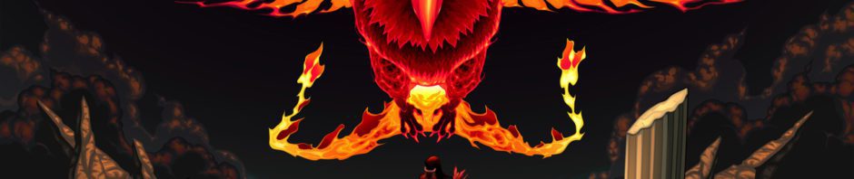 Mental Health Myths - Illustration of a fiery pheonix above a warrior prepared to battle it