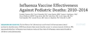 Snapshot of Pediatrics article on influenza vaccine effectiveness